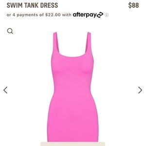 Skims SWIM TANK DRESS color taffy / hot pink size M